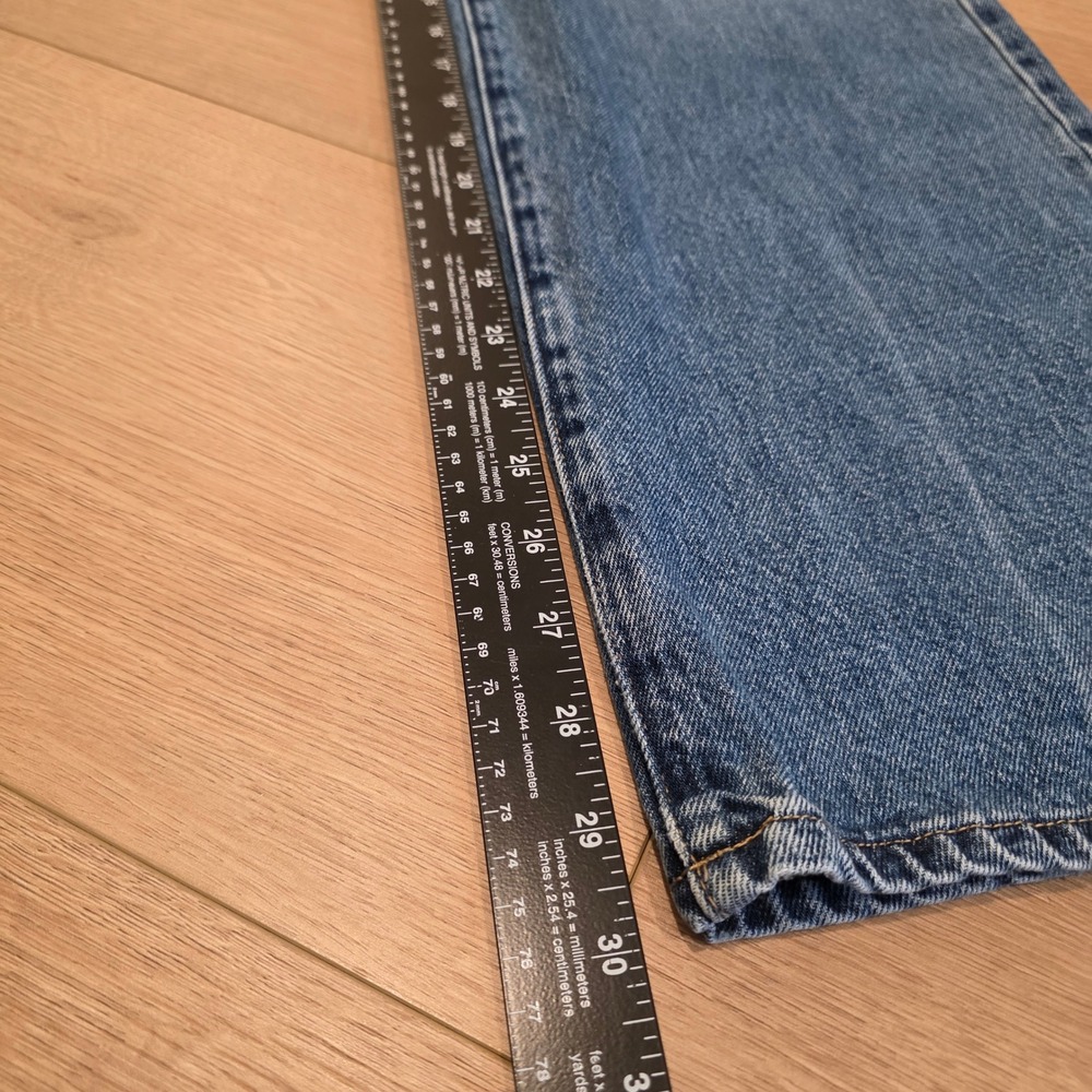 Uniqlo Wide Straight High Rise Jeans Womens Size 26 Blue Kaihara Denim 29x30 - Picture 7 of 10